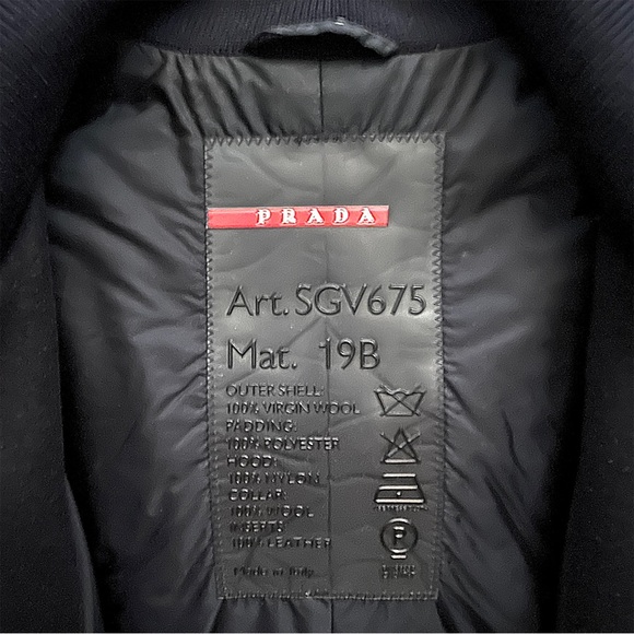 Prada | Black Men’s Nylon and Virgin Wool Hoodie Jacket - Picture 6 of 8